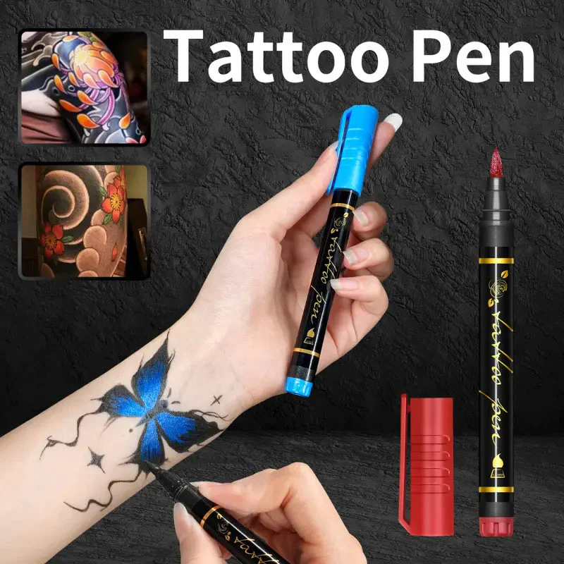 10-Color Temporary Tattoo Markers Set - Image 2