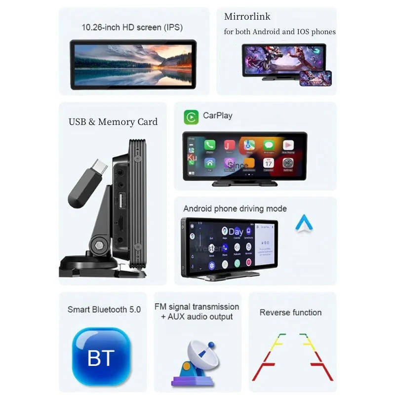 2025 Newest Portable Carplay Screen for Car, 7 Inch IPS Touchscreen Car Stereo Support Wireless Carplay DealsforYouDays - Image 2