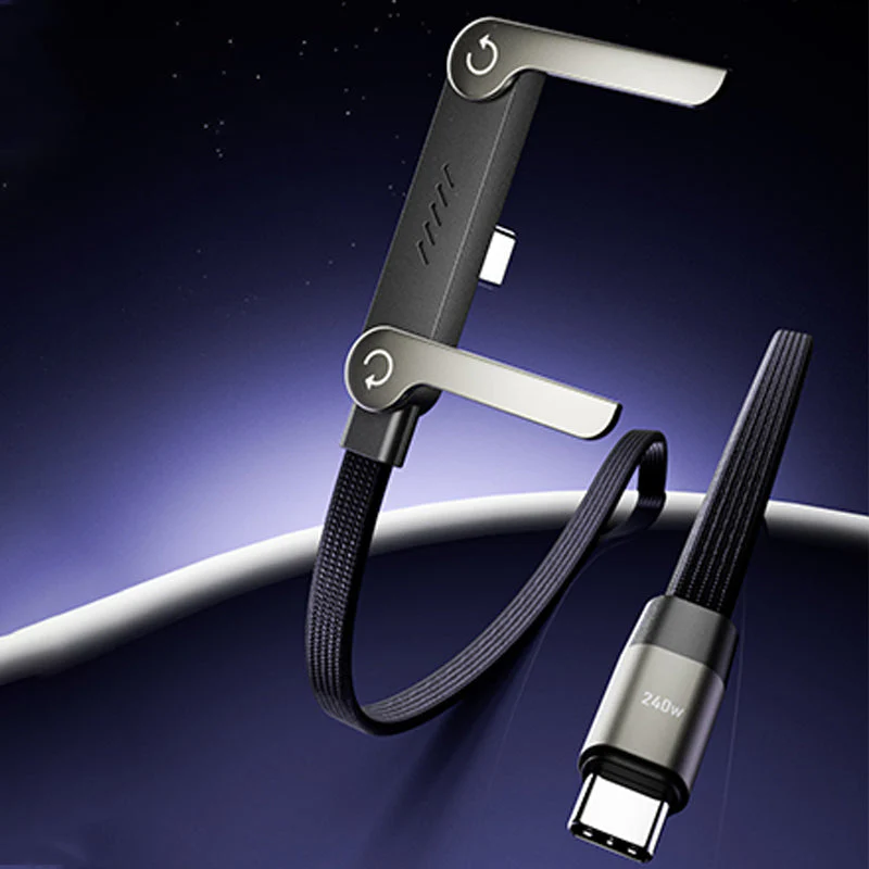 240W Fast Charging Cable with Adjustable Phone Stand - Image 4