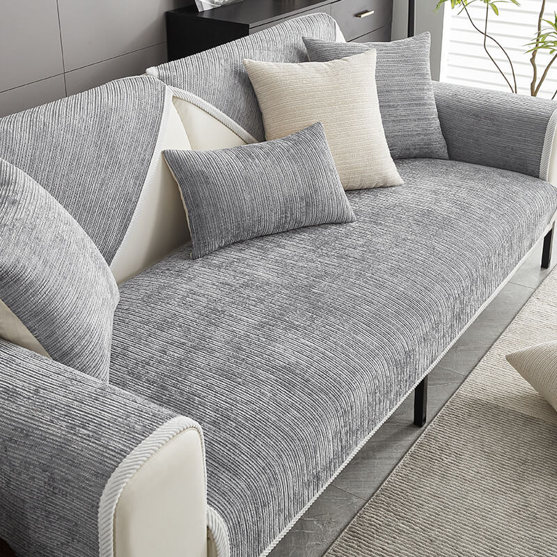 🔥Christmas Sale!🔥Simple Striped Chenille Anti-scratch Couch Cover - Image 7