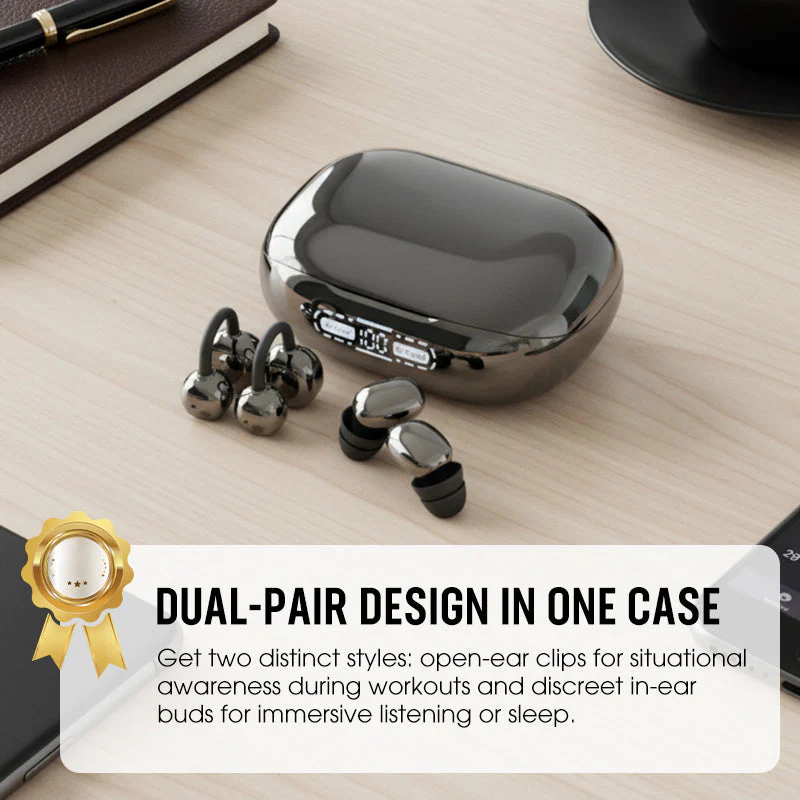 Bluetooth 6.0 Clip-On & In-Ear Wireless Earbuds - Image 8