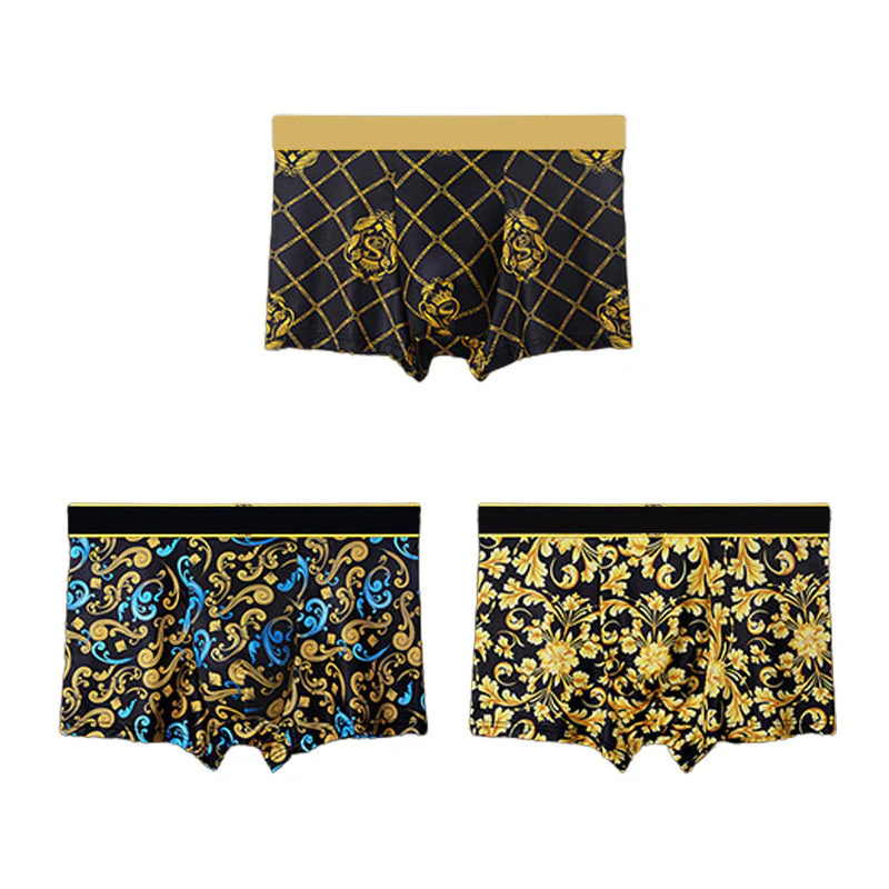 Men's Breathable Thin Printed Antibacterial Boxer Briefs - Image 9