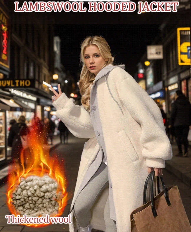 🎅🎄Christmas Sale🥳 2-Layered Faux Lambswool Hooded Coat Jacket(Great Sale⛄BUY 2 Get 5% OFF) - Image 17
