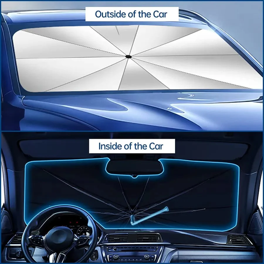 Multifunctional Titanium Silver Insulated Car Window Shade - Image 5