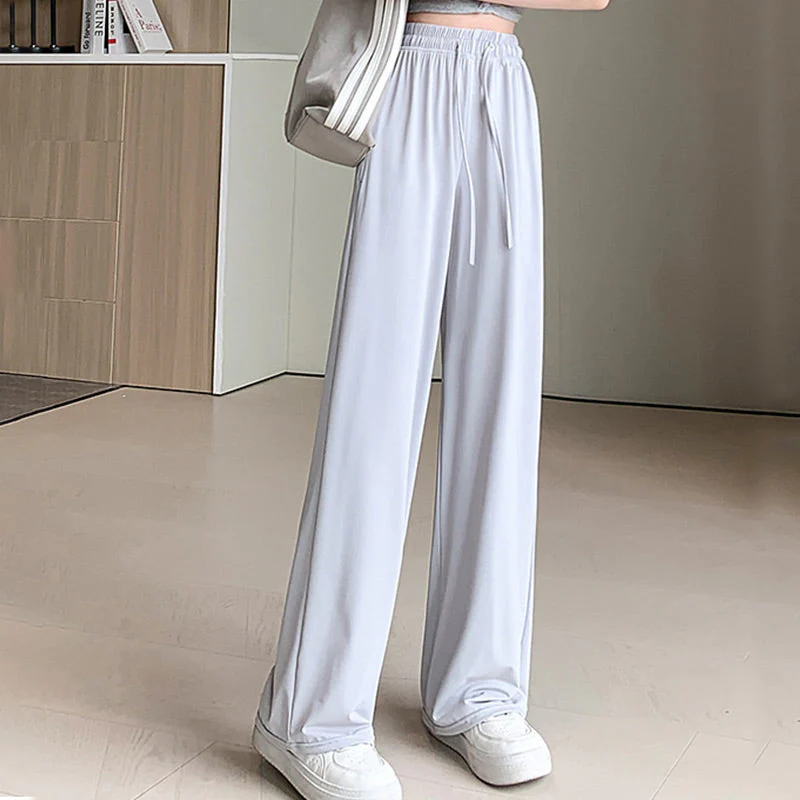 Casual Cool Feeling Drawstring Wide Leg Pants - Image 23