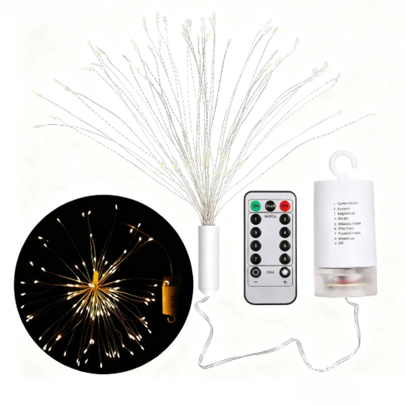 Christmas Firework LED Copper Wire String Lights - Image 2