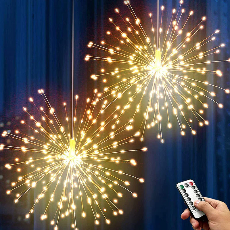 Christmas Firework LED Copper Wire String Lights - Image 7