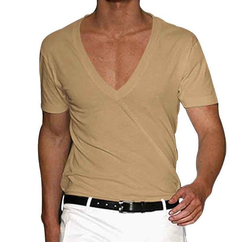 Classic Deep V-Neck T-Shirt for Plus Size Men - Image 5