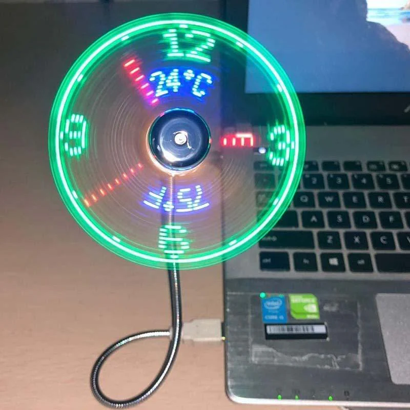 🔥USB Fan with LED Clock Lighting - Image 2