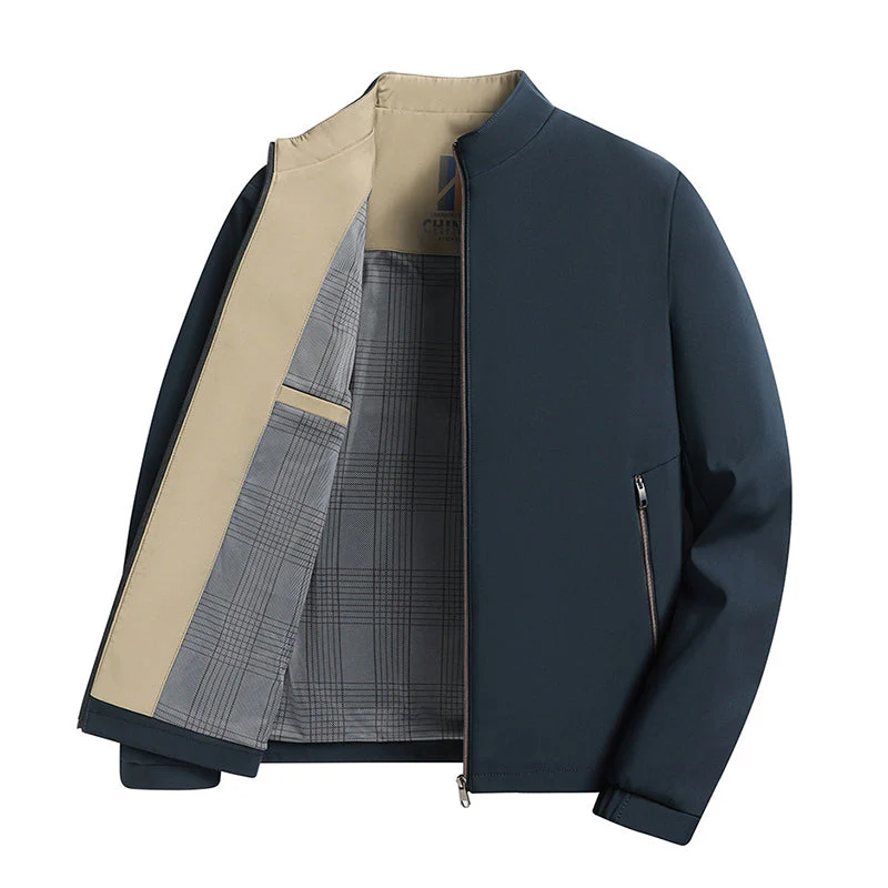 Men's Standing Collar Zipper Casual Jacket - Image 4