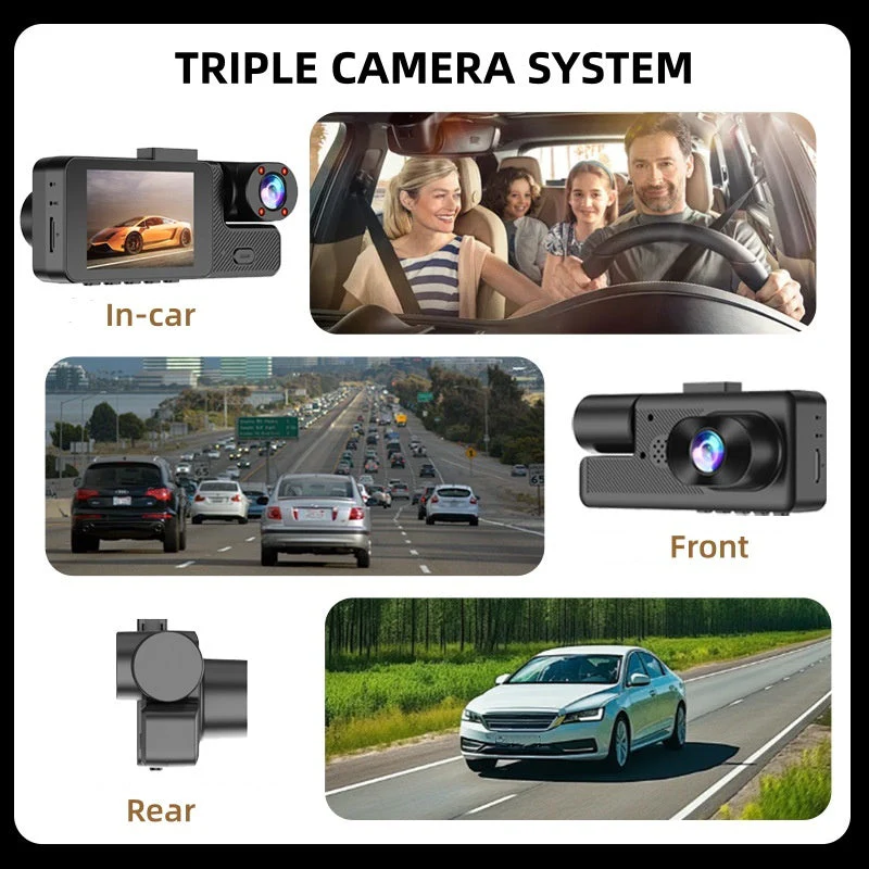 Pxcxu📸 3-Channel 1080P Dash Cam with WiFi🚗 - Image 3