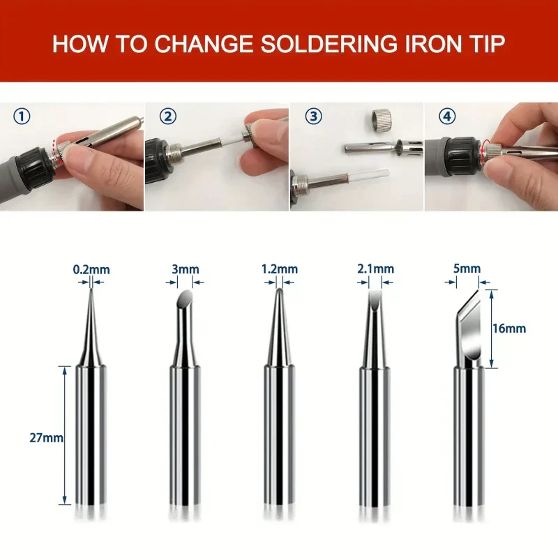 Digital Display Adjustable Temperature Soldering Iron Set - Image 6