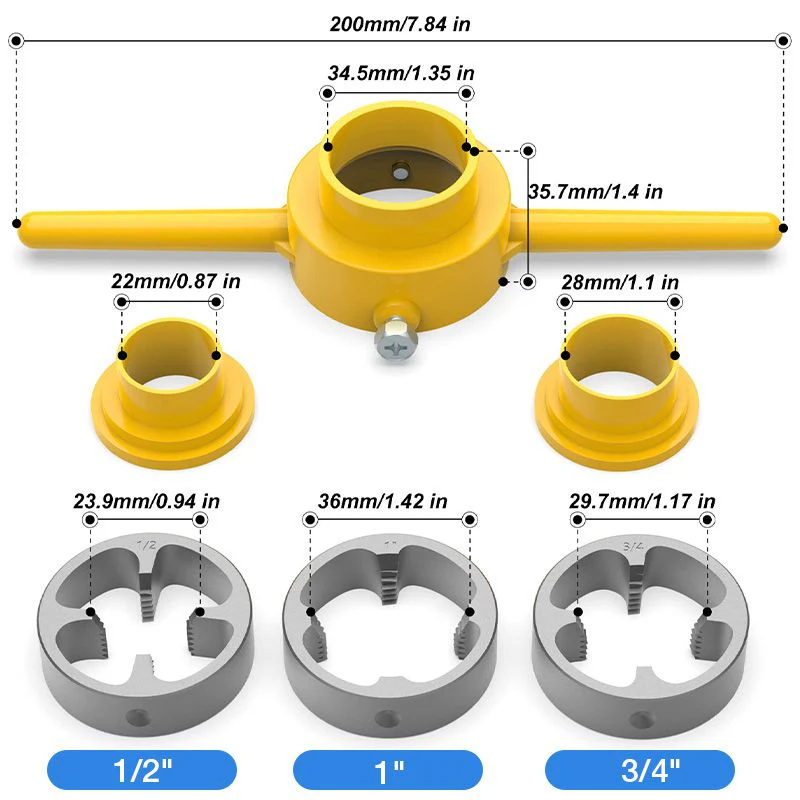 🔥HOT SALE🔥6PCS Plastic Pipe Thread Die Kit - Image 5