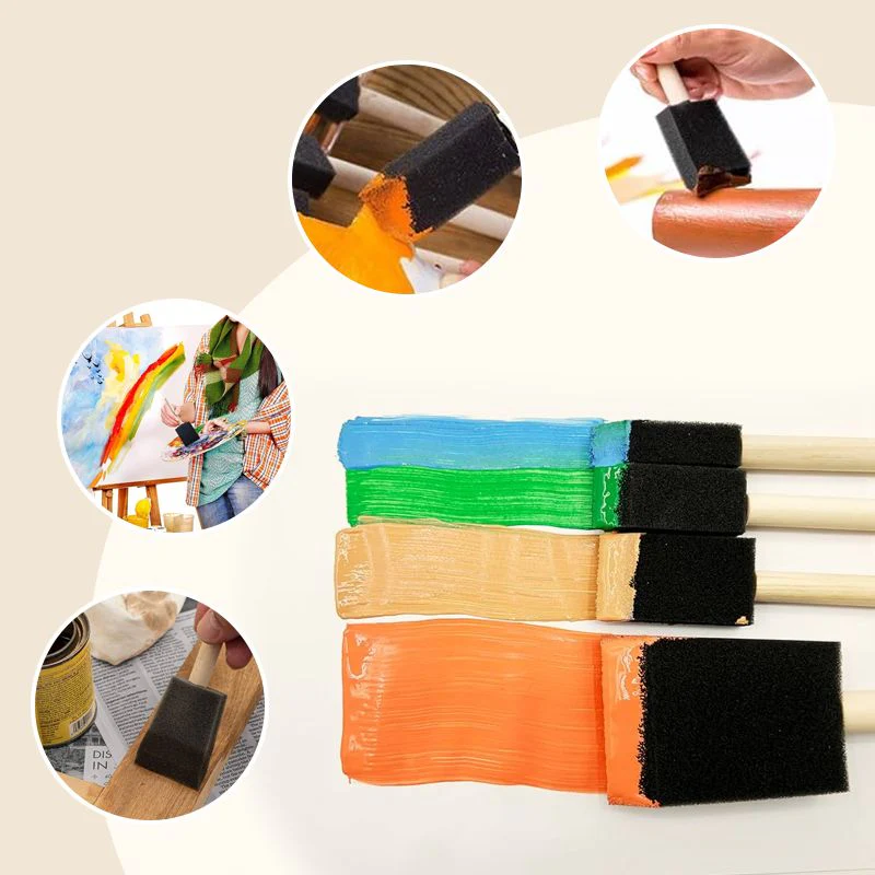 Foam Paint Brush with Wooden Handle - Art Supplies - Image 6
