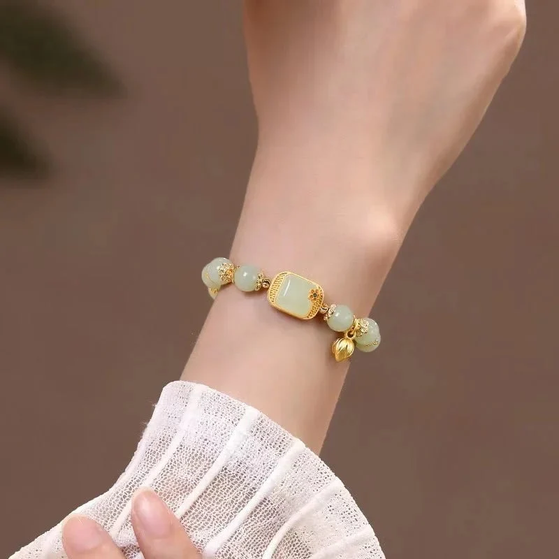 đ„ HOT SALE đ„Hotan Jade Beaded Bracelet - Image 3
