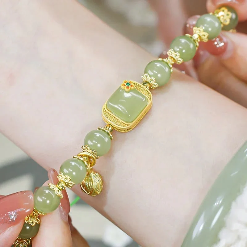 đ„ HOT SALE đ„Hotan Jade Beaded Bracelet - Image 4