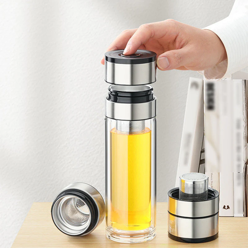 Double Wall Borosilicate Portable Tea Cup - Image 3