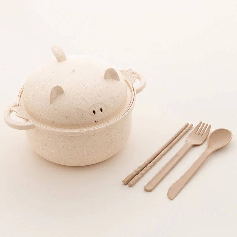 1300ml Instant Noodle Bowl Set with Lid & Cutlery - Image 11