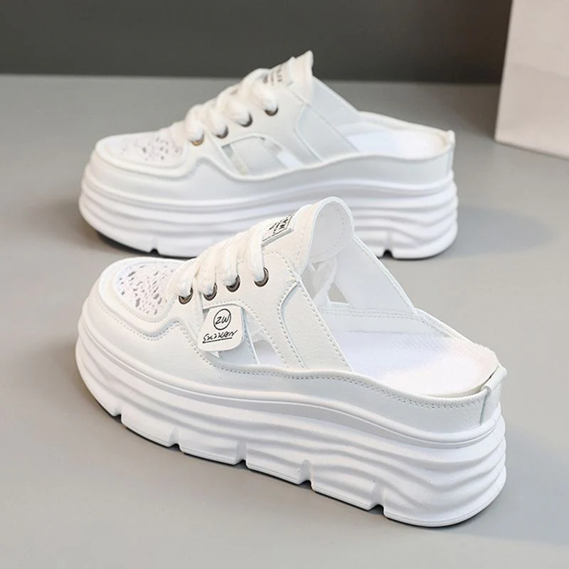 Lightweight Thick-sole Hollowed Breathable Shoes for Women - Image 9
