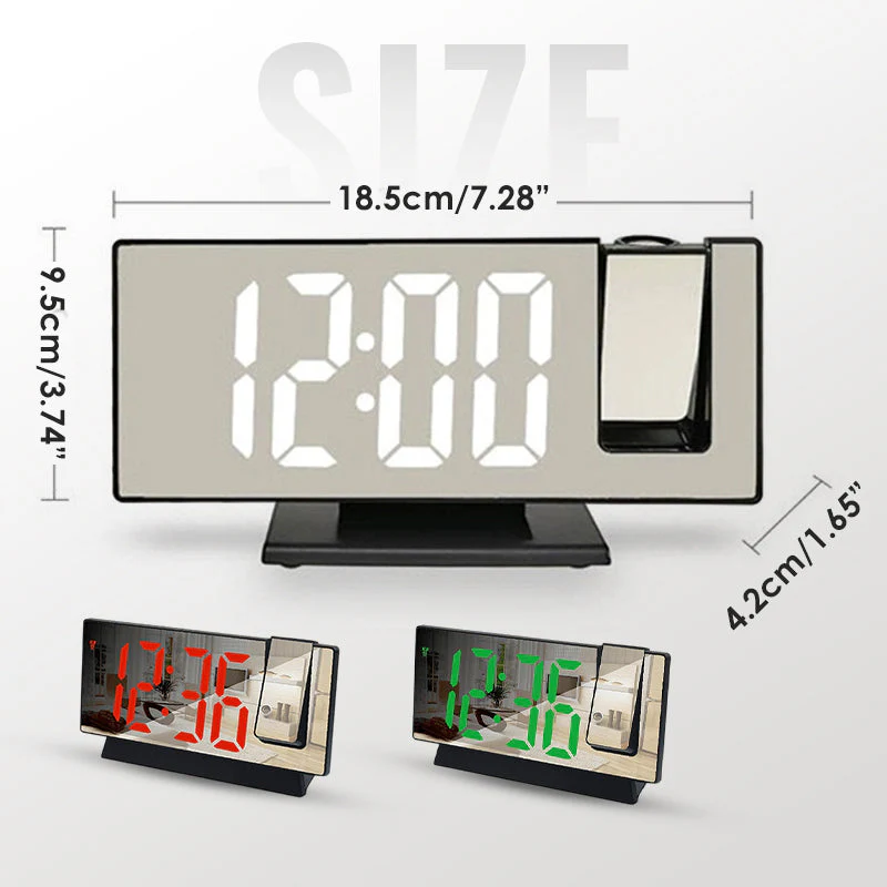 LED Mirror Projection Alarm Clock - Image 3