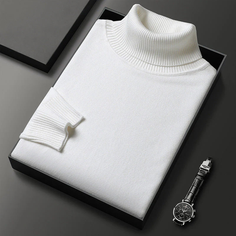 Men's Solid Color Premium Cashmere Sweater - Image 8