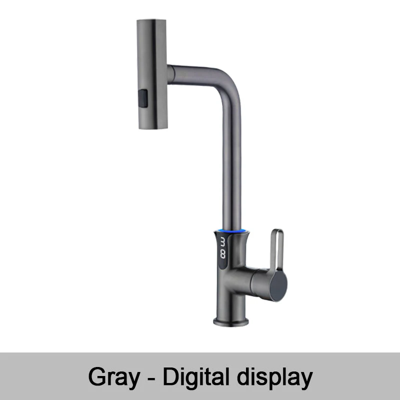 Multifunctional Pull Out Kitchen Sink Faucet with Digital Temperature Display - Image 10