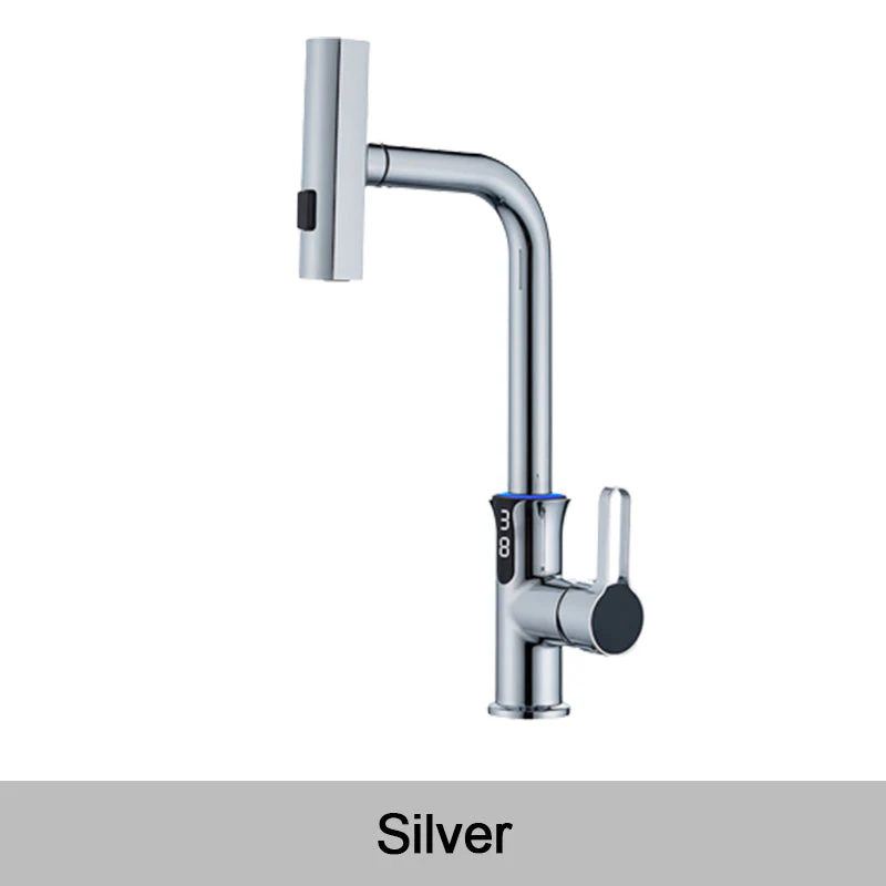 Multifunctional Pull Out Kitchen Sink Faucet with Digital Temperature Display - Image 15