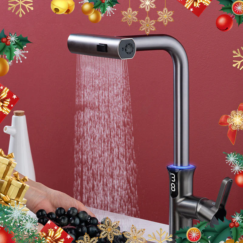 Multifunctional Pull Out Kitchen Sink Faucet with Digital Temperature Display - Image 8