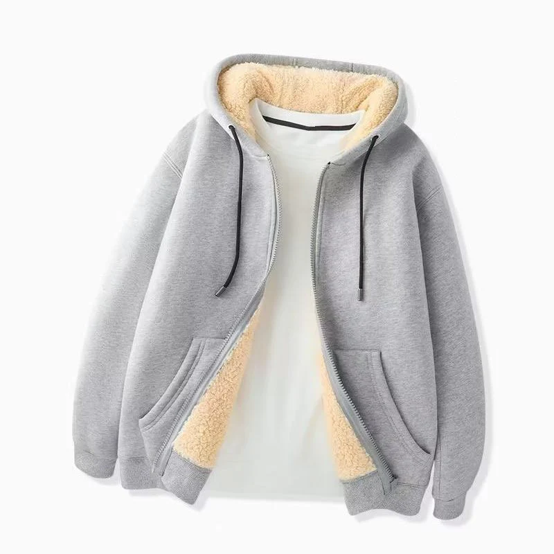 Men’s Thickened Faux Cashmere Hoodie Cardigan - Great Gift - Image 11