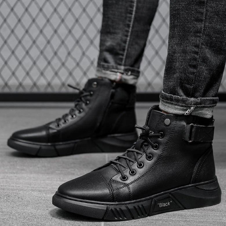 Black Warm Leather Boots - Image 11