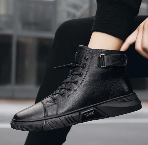 Black Warm Leather Boots - Image 17
