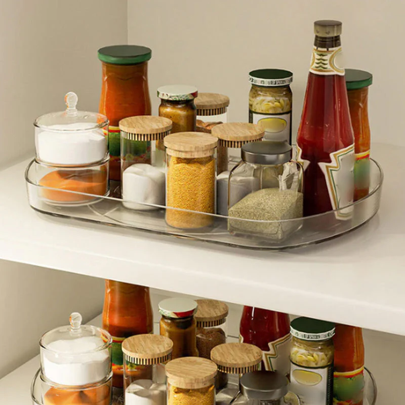 Multifunctional Clear Rotating Organizer for Kitchen - Image 4