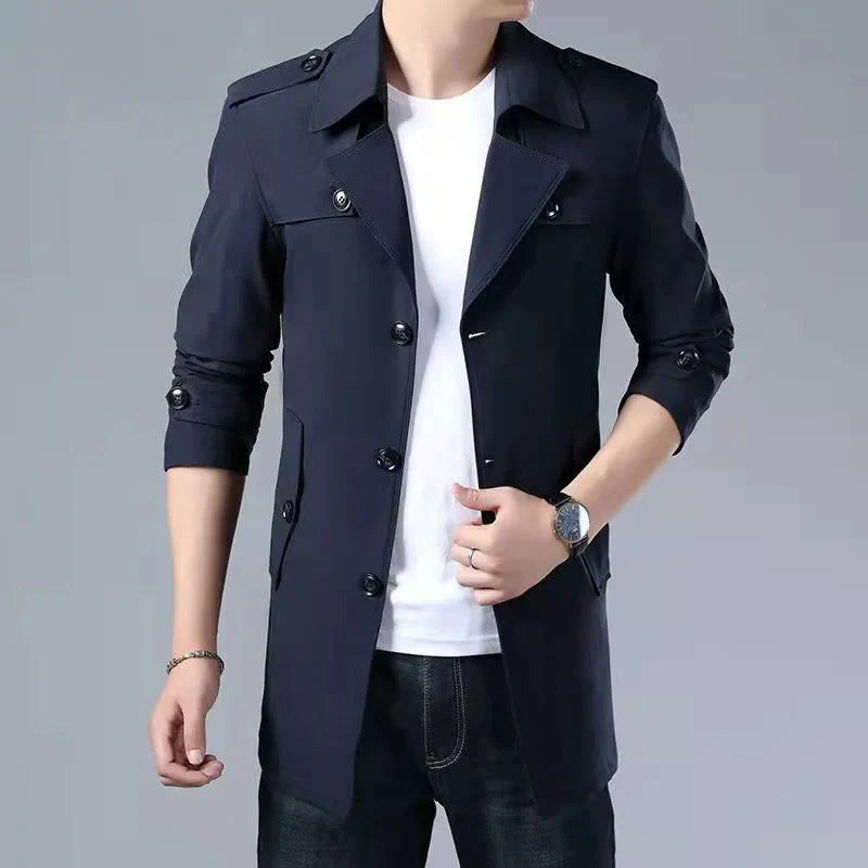 Mid-length Business Style Trench Coat - Image 5