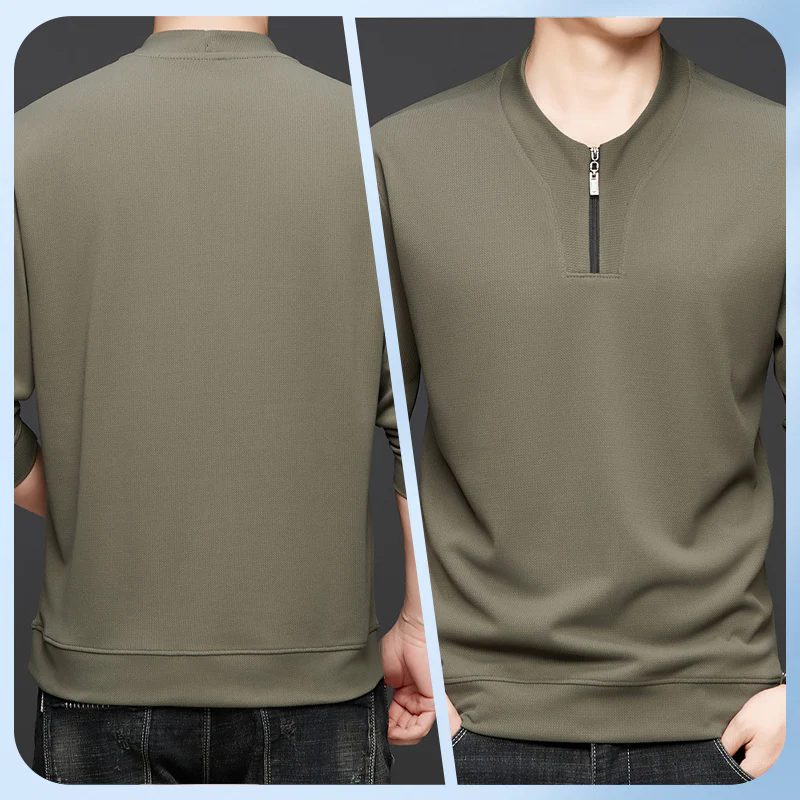 Men's Half-Zip Crew Neck Casual Pullover - Image 4