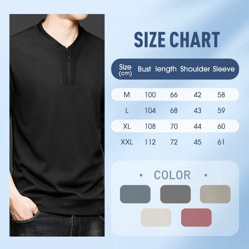 Men's Half-Zip Crew Neck Casual Pullover - Image 8