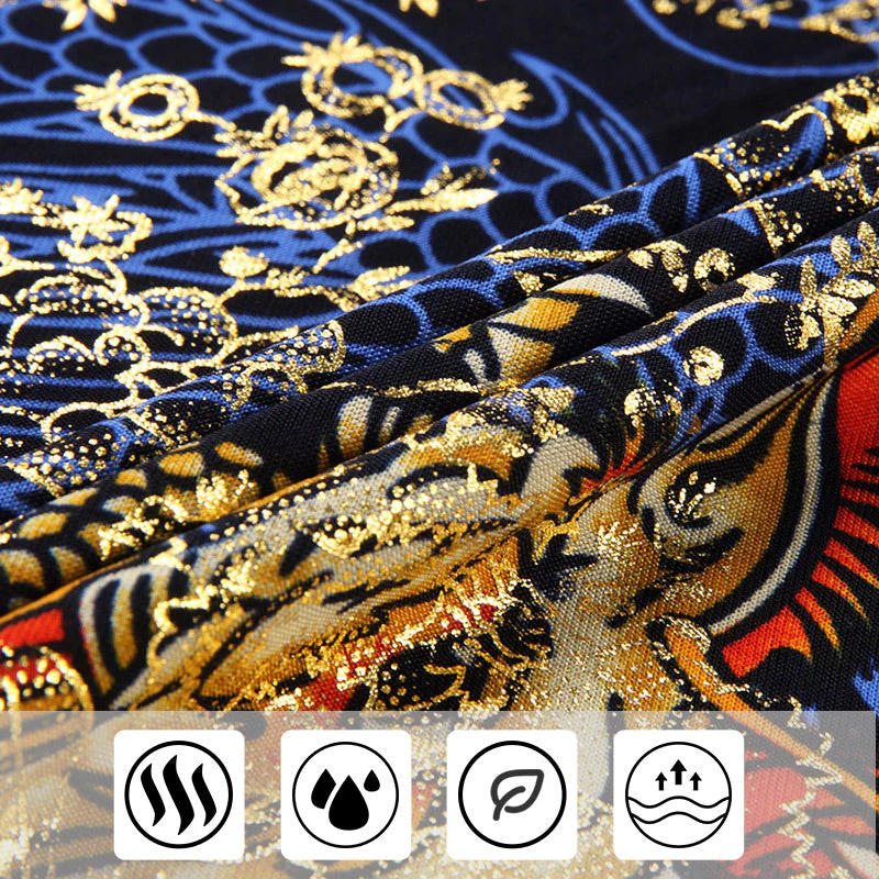 Men's Chinese-Style Business Printed Short Sleeve Shirt - Image 5