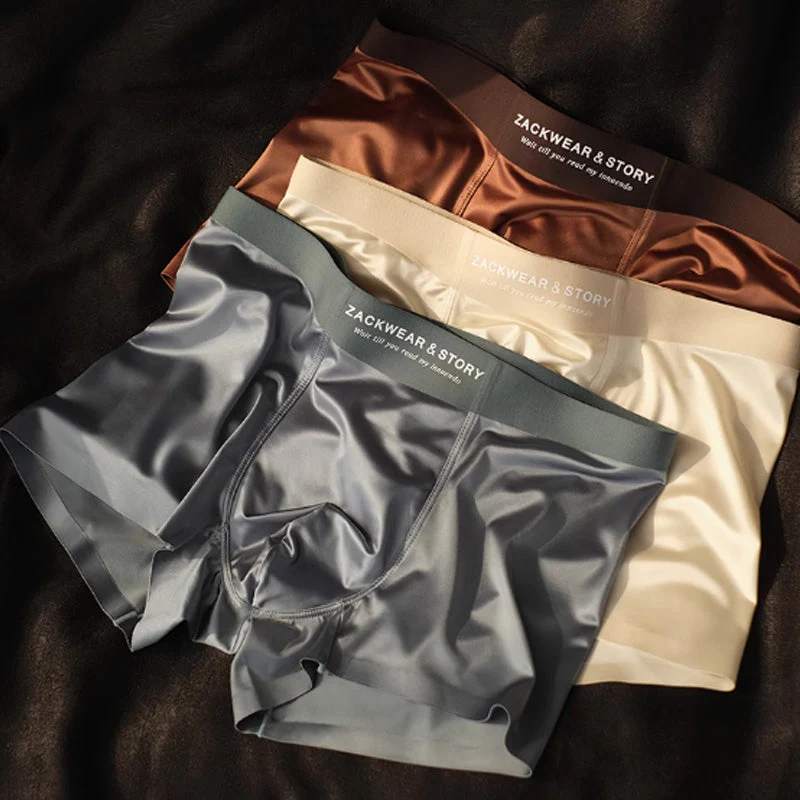 Men's Luxury Glossy High Stretch Boxer Briefs 3-Pack Set - Image 11