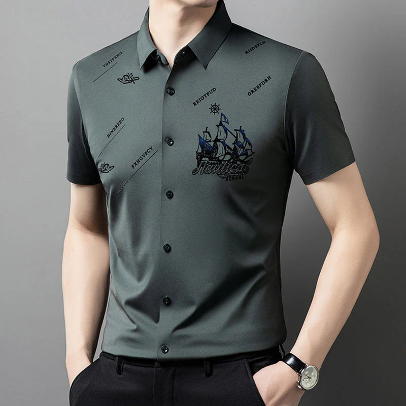 Men's Business Short Sleeves Button Down Shirt - Image 3