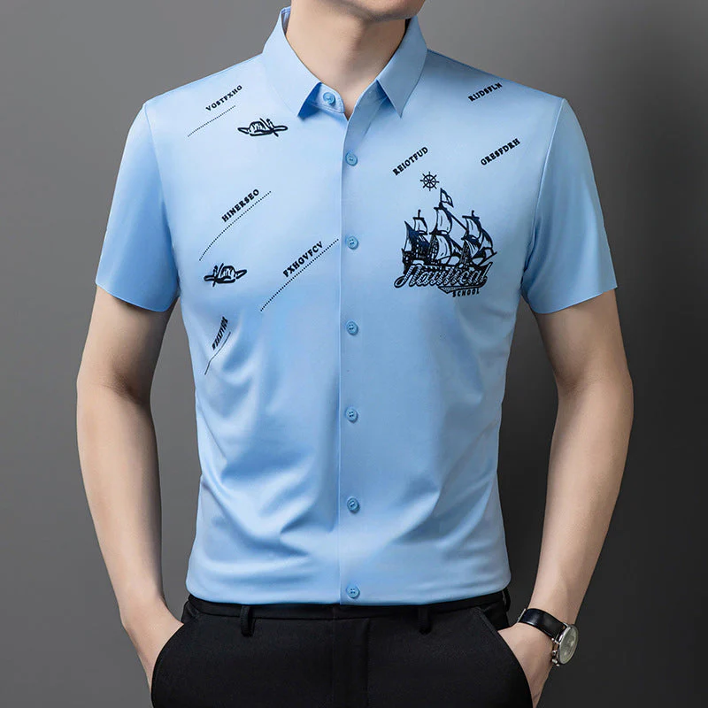 Men's Business Short Sleeves Button Down Shirt - Image 5
