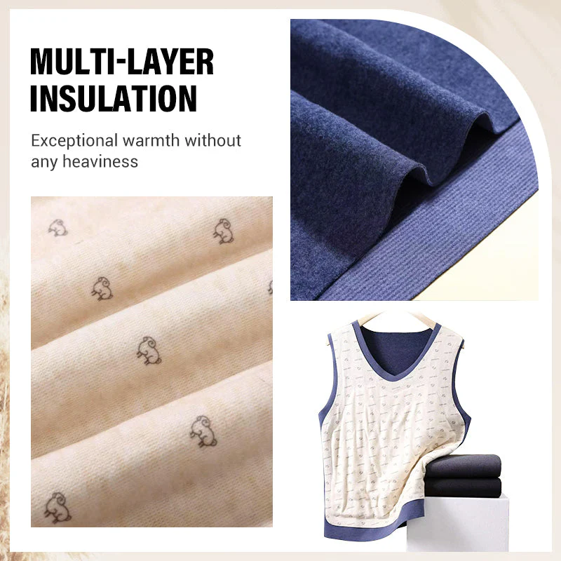Men's Seamless Solid Color Thermal Vest - Image 2