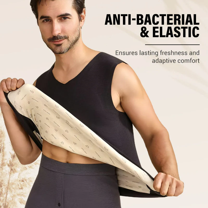 Men's Seamless Solid Color Thermal Vest - Image 5