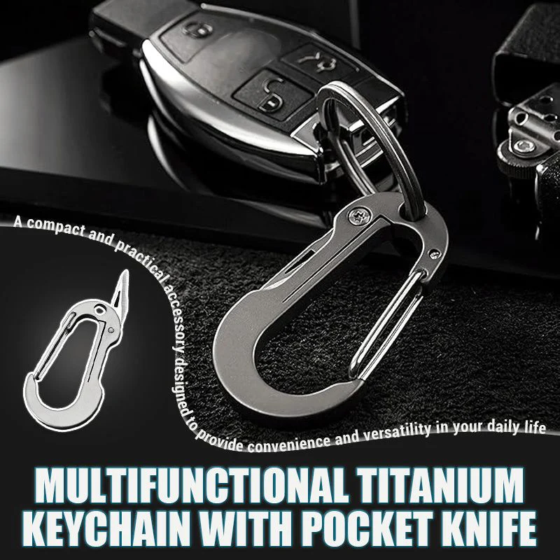Multifunctional Titanium Keychain Carabiner With Pocket Knife - Image 10