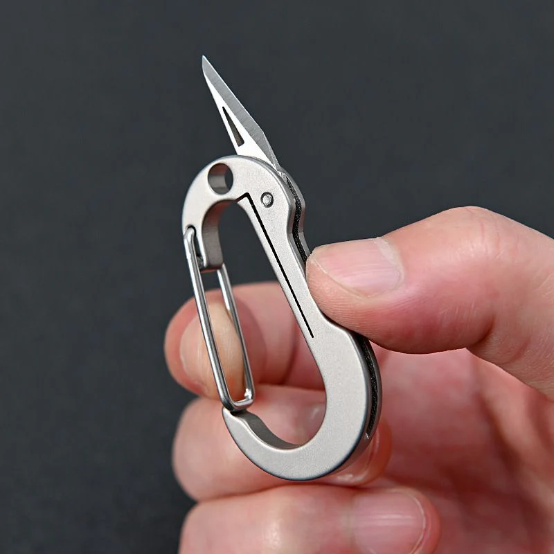 Multifunctional Titanium Keychain Carabiner With Pocket Knife - Image 11