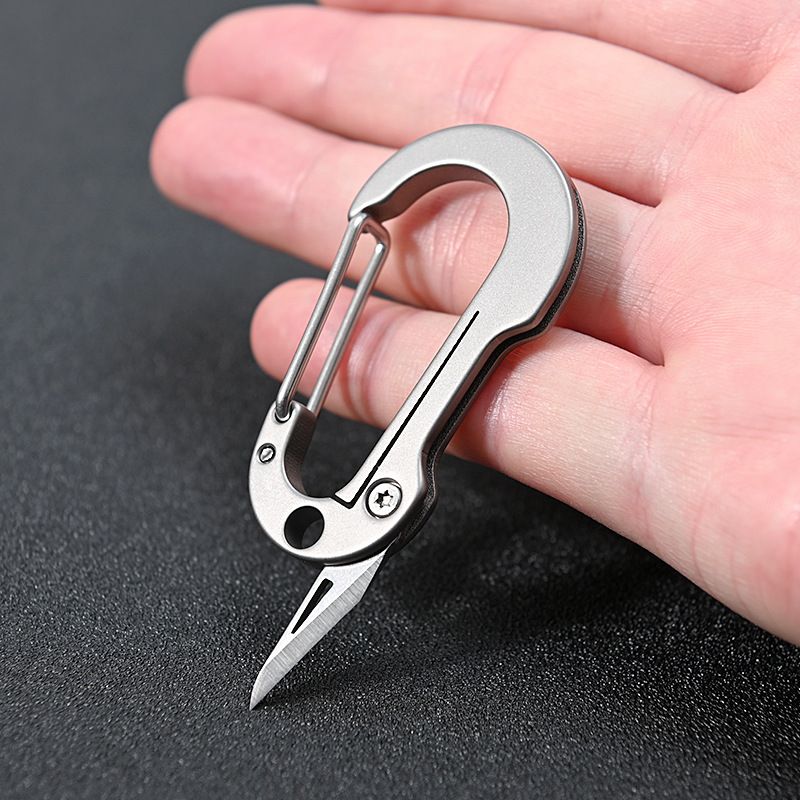 Multifunctional Titanium Keychain Carabiner With Pocket Knife - Image 12