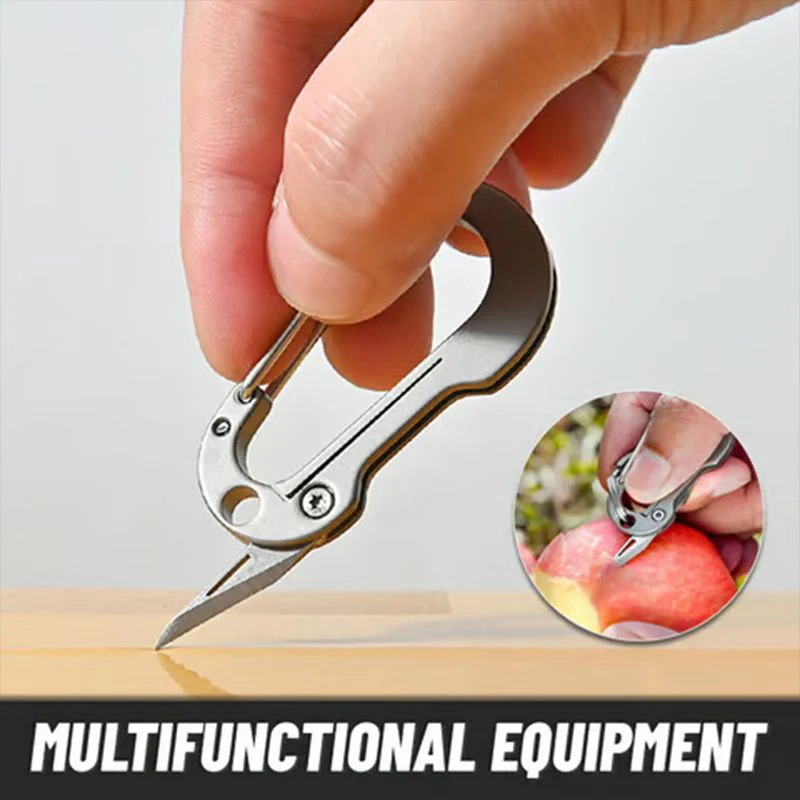 Multifunctional Titanium Keychain Carabiner With Pocket Knife - Image 5