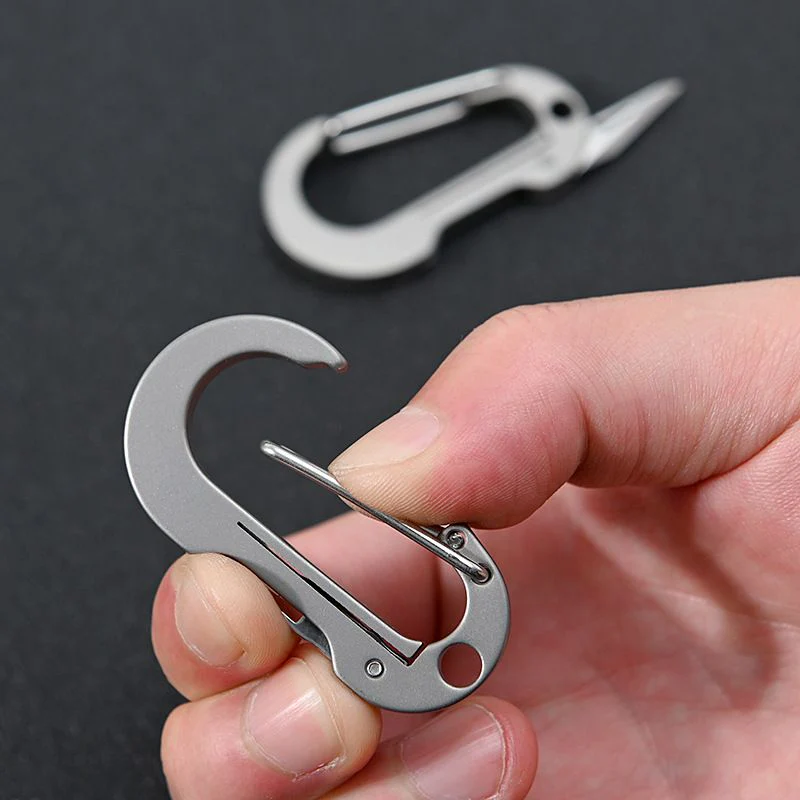 Multifunctional Titanium Keychain Carabiner With Pocket Knife - Image 7