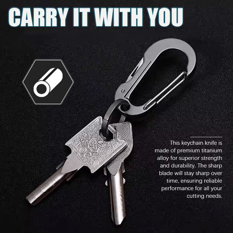 Multifunctional Titanium Keychain Carabiner With Pocket Knife - Image 9