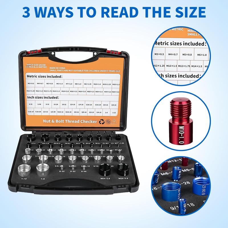 🔧📏 50% OFF! Nut & Bolt Thread Checker Kit – Military-Grade Precision for Internal & External Threads (Metric + Imperial) - Image 8