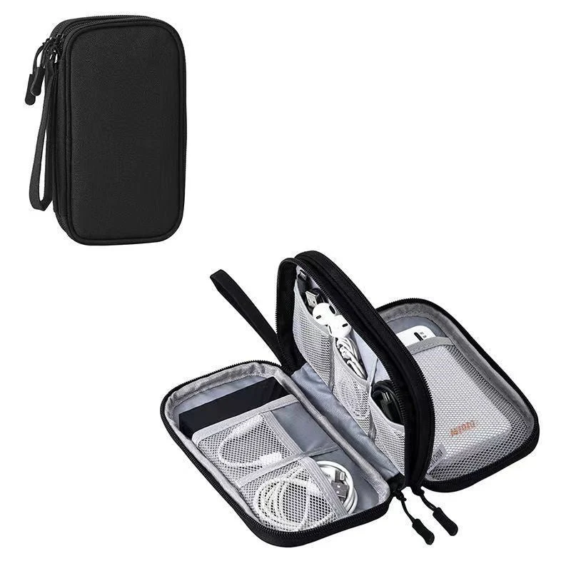 Portable Double-Layer Electronics Organizer Travel Bag - Image 3