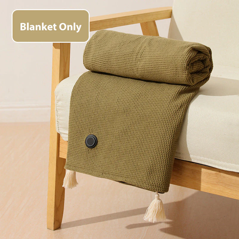 Portable Soft Zipper Electric Heated Blanket Shawl - Image 9